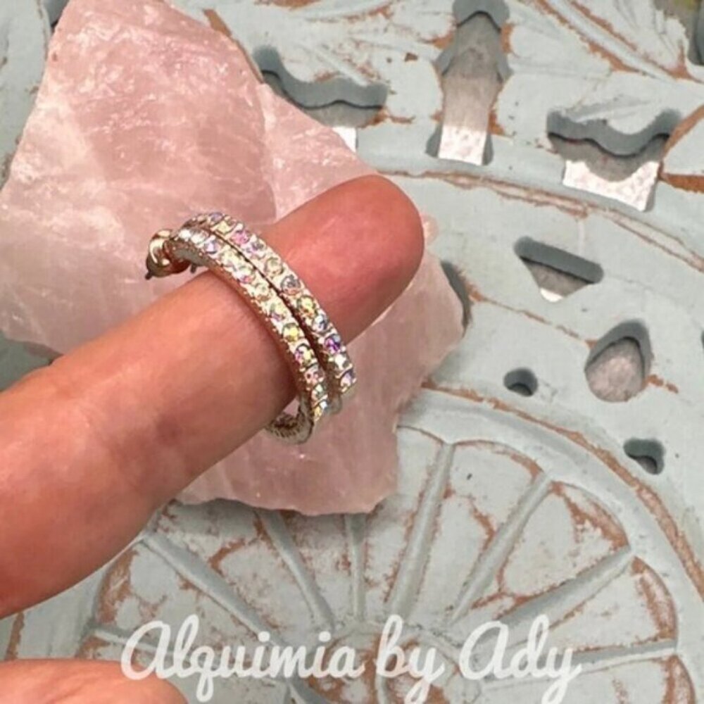 SUPER SHINY ROSE GOLD + Crystal Pave Hop earrings